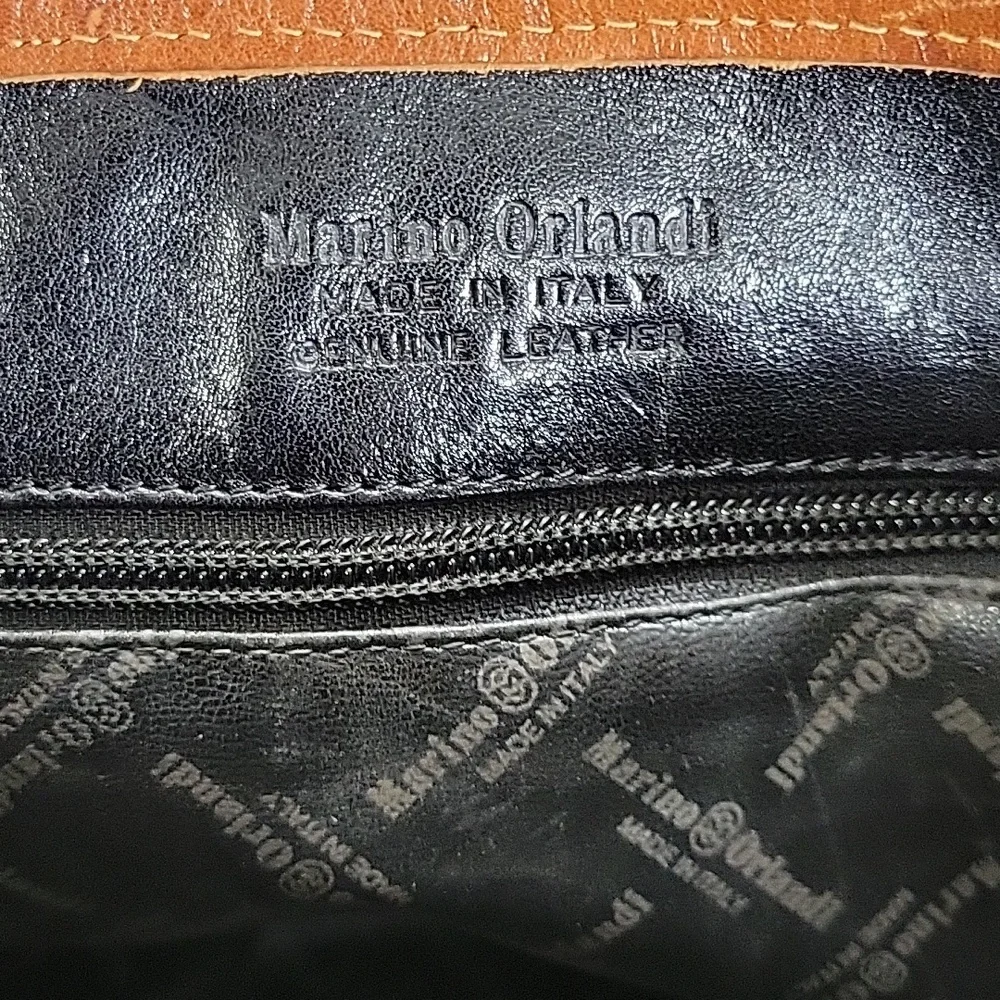 Vintage Marino Orlandi Black/Brown Large Leather Bag